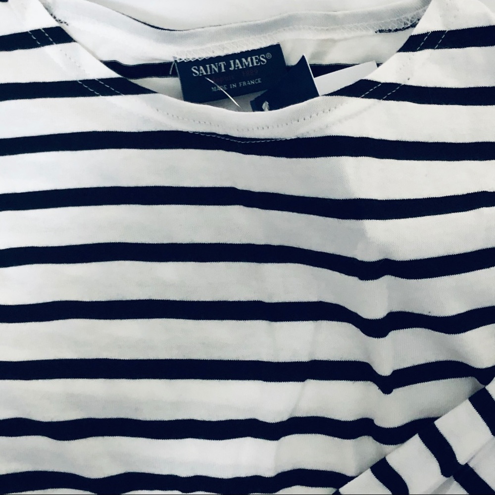 Saint James cotton sailor shirt black/white Med